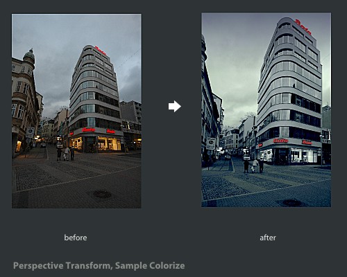 Transformation de perspective, exemple de colorisation