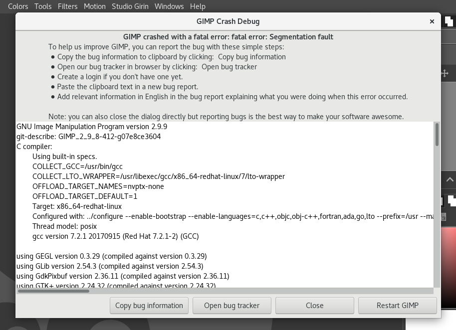 Debug dialog to simplify bug reporting