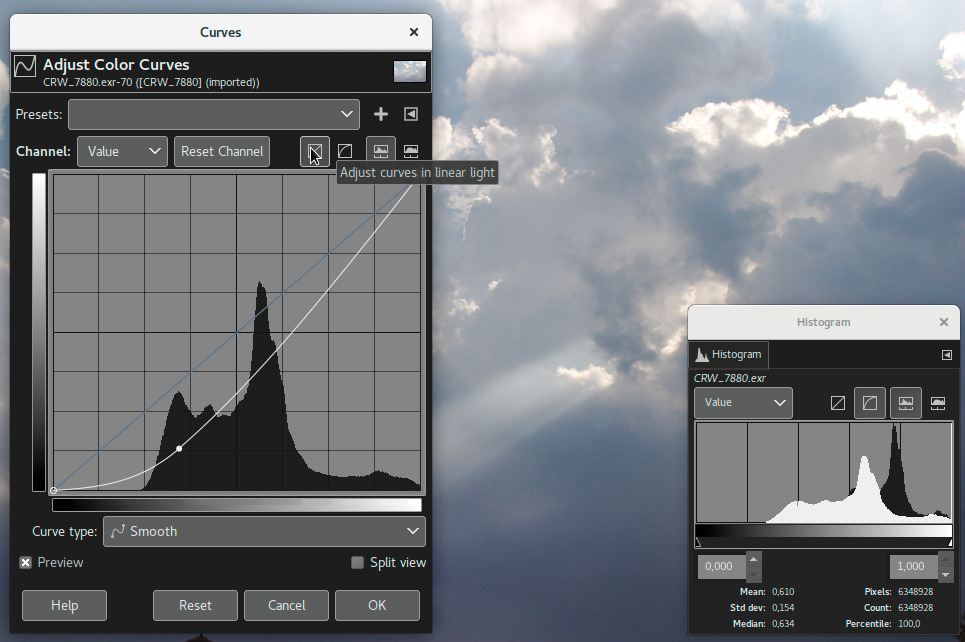 Curves in linear mode