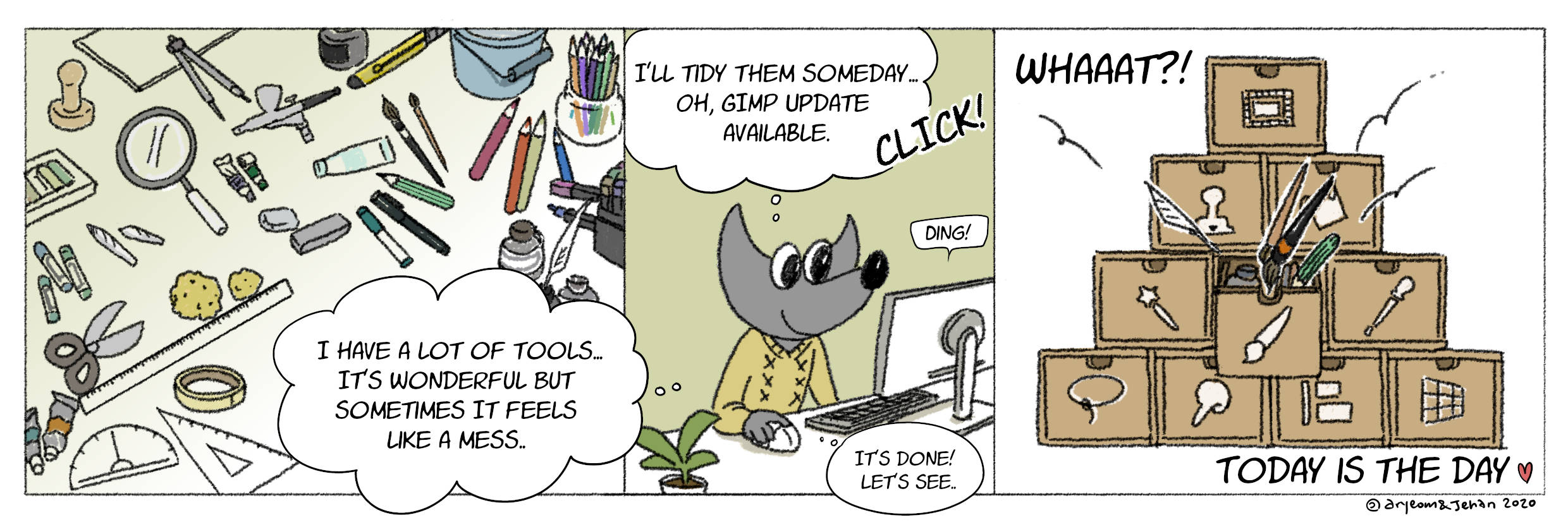 Comic zu den neuen Werkzeuggruppen