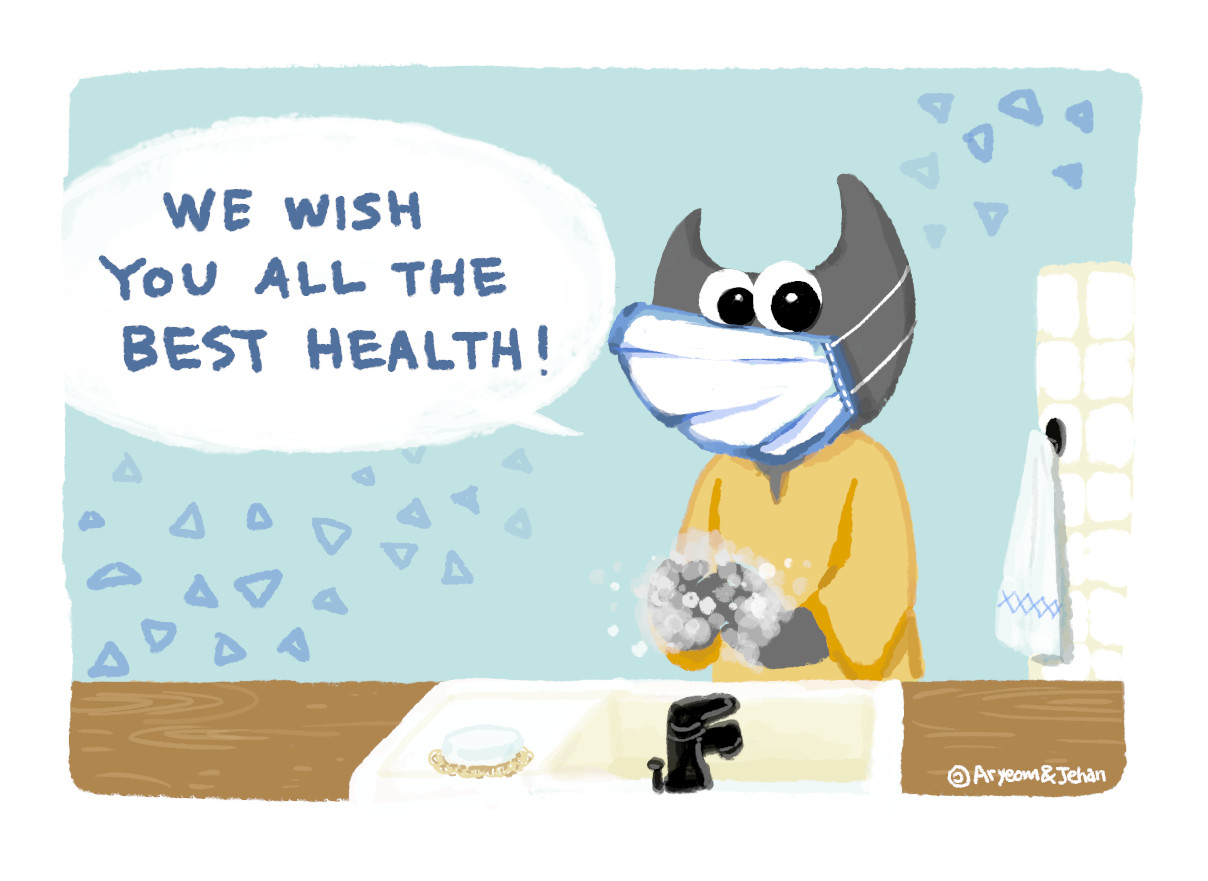 We wish you all the best health! - Wilber and co. comics strip