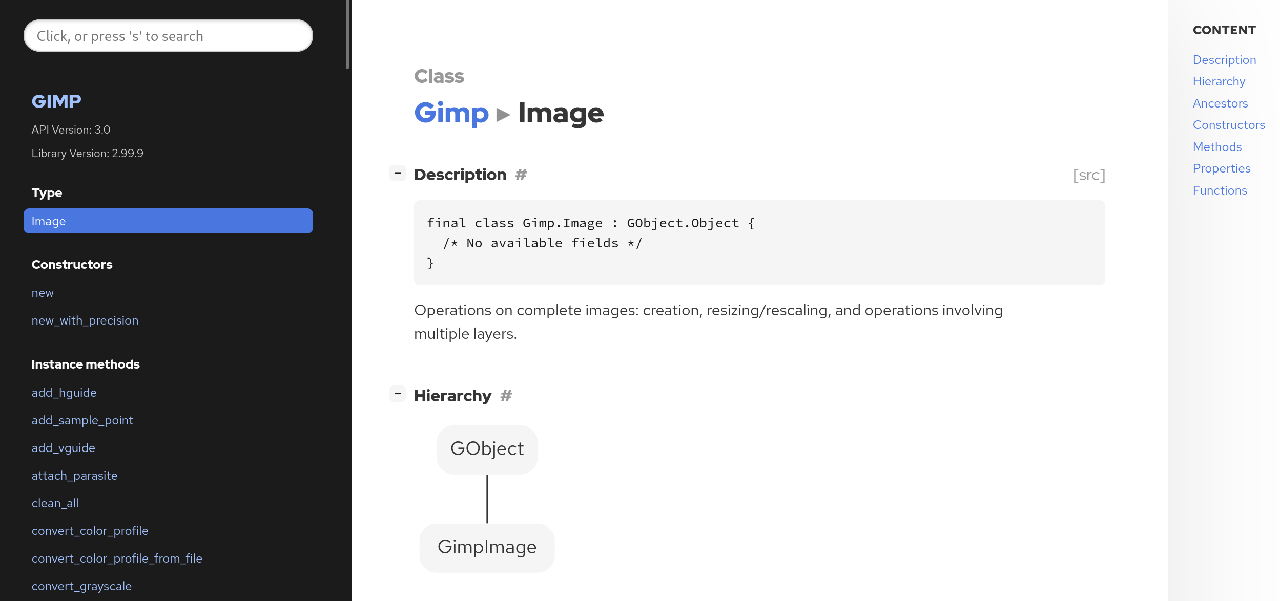 New API documentation - GIMP dev branch