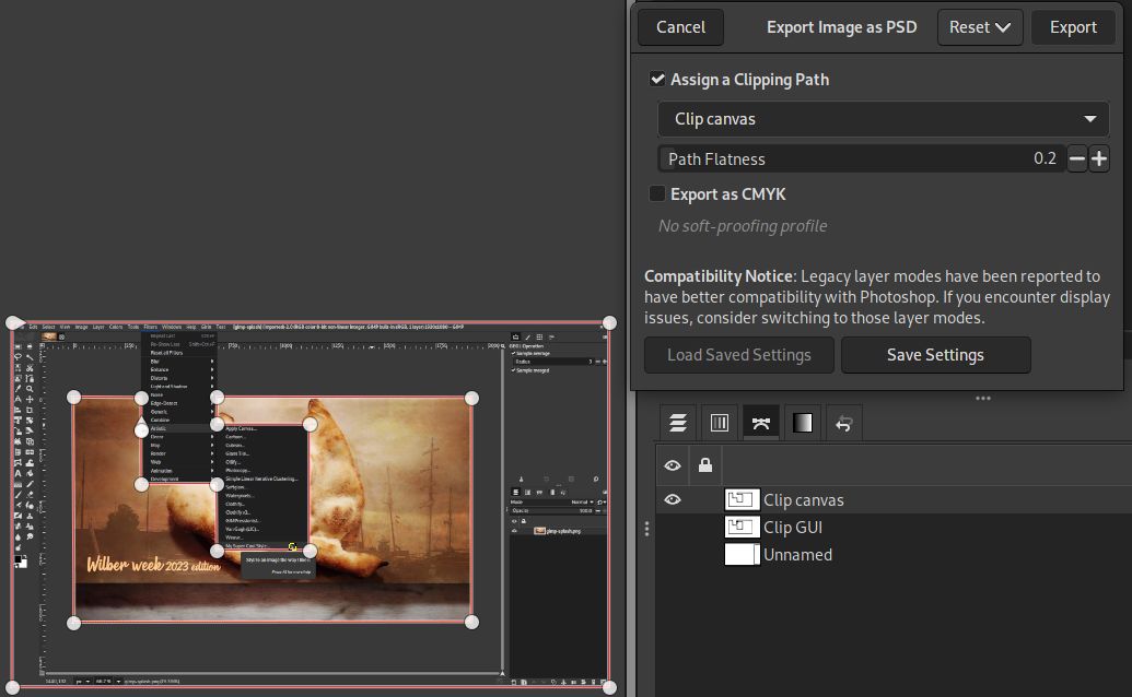 Exporting a clipping path - GIMP 2.99.16