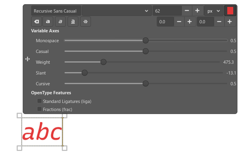 Early UI tests for OpenType fonts, by v4vansh