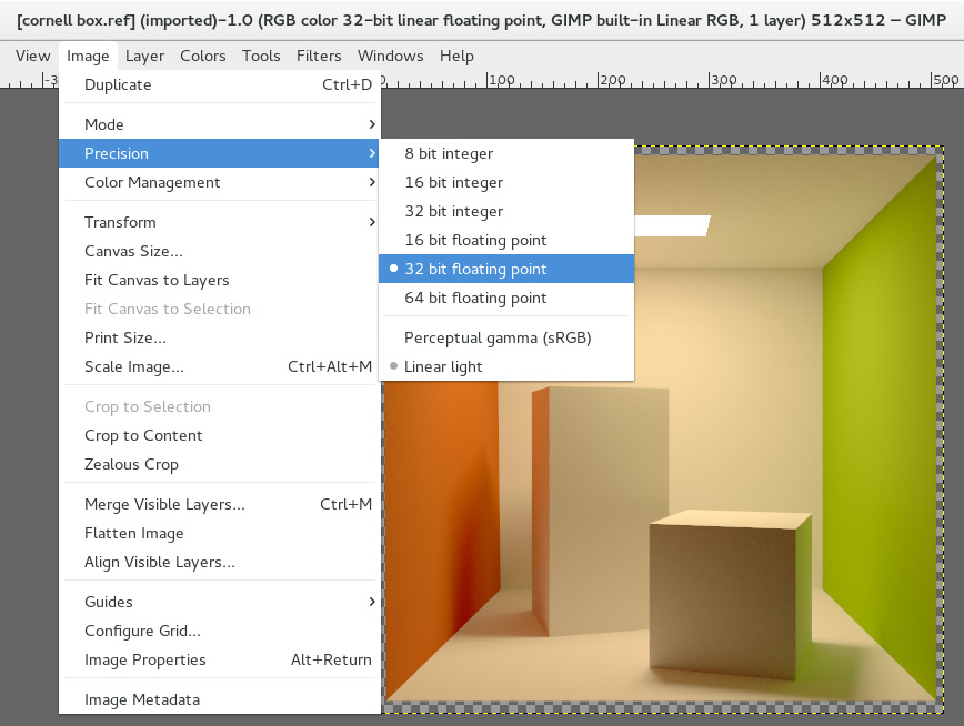 32bit float OpenEXR file in GIMP