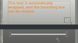 Text Tool bounding box and outside rectangle handles screenshot