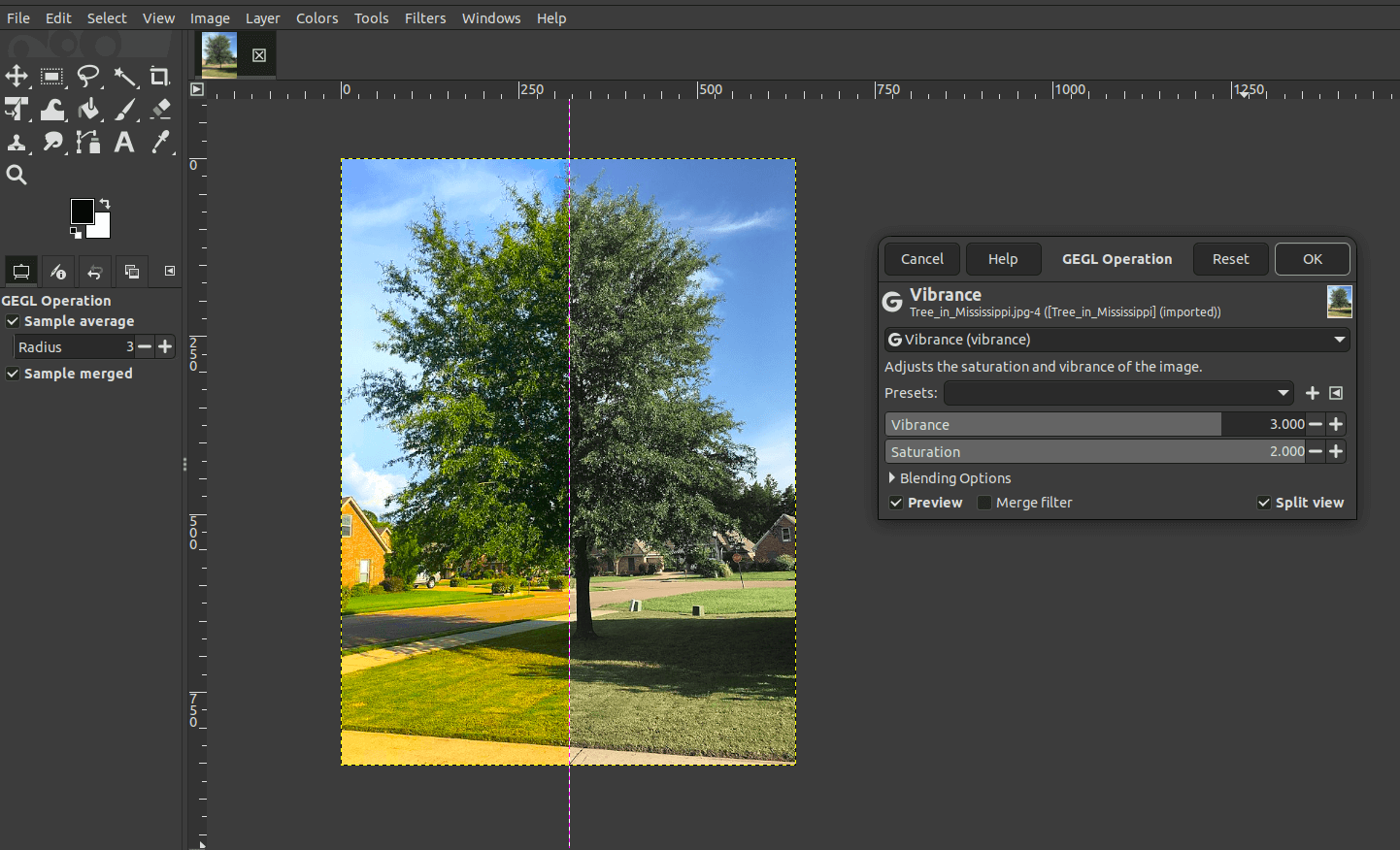 Demonstration of new GEGL Vibrance Filter by Akascape - GIMP 3.2.0