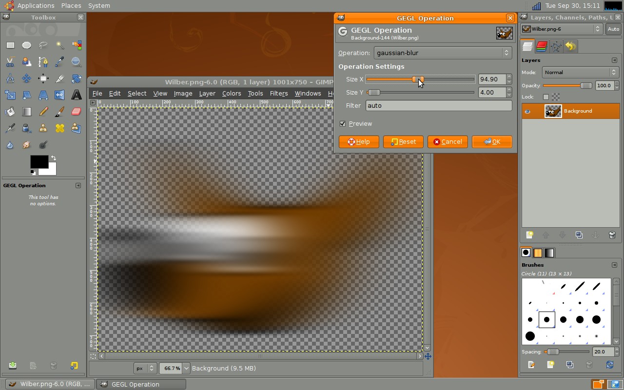 On-canvas Gaussian Blur