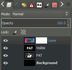 GIMP layer palette with mask