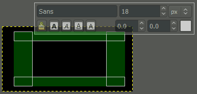 GIMP redimensionar caixa de texto