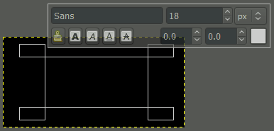 Tela de caixa de texto GIMP